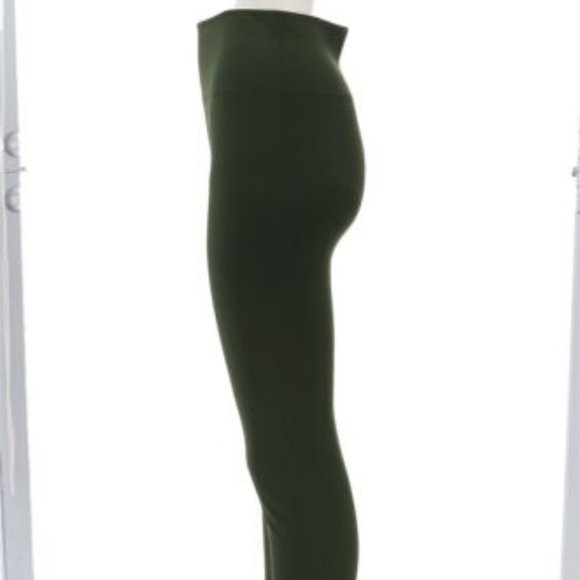 NWT EZ BY NINA LEONARD 2 PIECE LEGGING SET SOFT OLIVE GREEN & BLACK LARGE - Picture 3 of 8